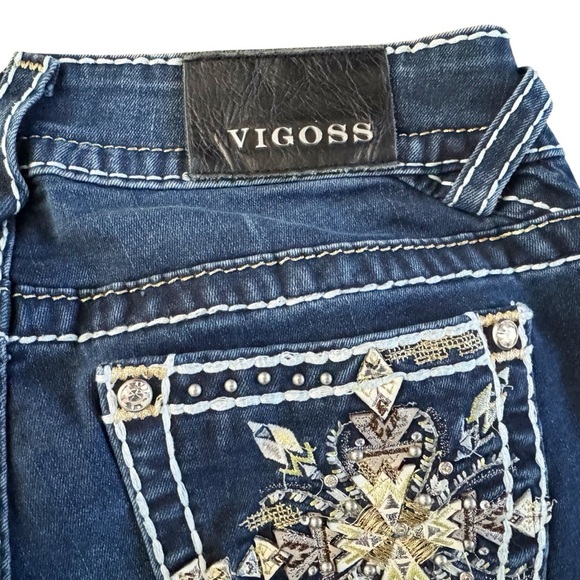 Vigoss Chelsea boot bootcut jeans women’s sz 6 10 festival boho cowgirl glam - Picture 13 of 16
